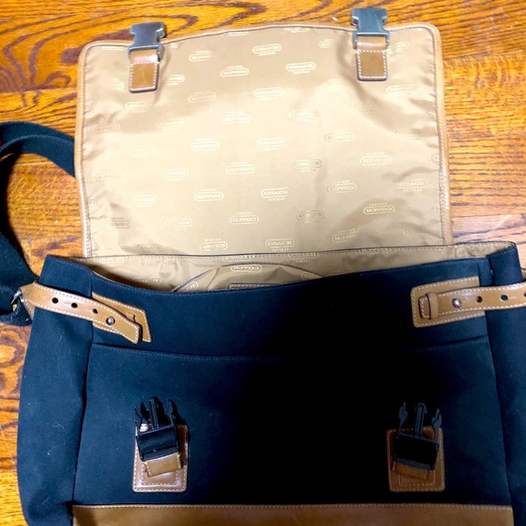 COACH vintage black canvas leather messenger bag